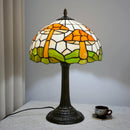 12-Inch Pink Tulip Stained Glass Table Lamp | Colorful Christmas Living Room Bedroom Lighting by Ljojo