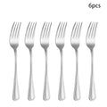 Ljojo 24-Piece Stainless Steel Silver Cutlery Set for Family, Hotel, and Restaurant