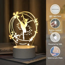 Ballet Girl 3D Night Light - USB Warm Light for Ballet Enthusiasts by Ljojo