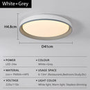 Ljojo Wood Grain LED Ceiling Light: Circular Walnut Remote Control Dimming Home Decor Lamp