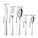 Ljojo 24-piece Stainless Steel Black Tableware Set - Knife, Fork, Spoon