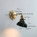 Ljojo LED Wall Sconce Switch Light Walnut Ash Wood Copper Arm Lampara Pared