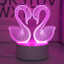 Ljojo 3D Swan Night Light Pink USB Desk Lamp Home Decoration Atmosphere Light