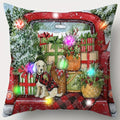 Ljojo LED Christmas Pillowcase with Truck Gifts & Tree Pattern