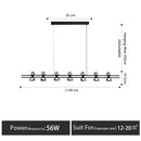 Nordic Glass Led Chandelier for Living Dining Room Kitchen - Ljojo Home Decor Lighting