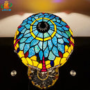 European Red Dragonfly Tiffany Style Table Lamp Glass Reading Lighting Retro Fashion Gift LED