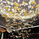 Ljojo Luxury Maple Leaf Crystal Chandelier Elegant Hotel Villa Lobby Art Decor Lighting