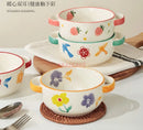 Ljojo 4.7-inch Ceramic Double Ear Steamed Egg Bowl