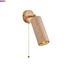 Ljojo LED Wall Sconce Up Down Rotate Yellow Travertine Mirror Light