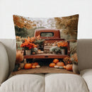 Autumn Blue Truck with Pumpkins Pillow Cover by Ljojo for Sofa Bedroom Car