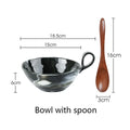 Ljojo Marble Pattern Ceramic Bowl with Handle, Set of 4