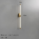 Ljojo Minimalist Acrylic LED Wall Light Gold Black Metal Dimmable for Living Room Aisle