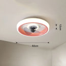 Ljojo 50CM Ceiling Fans Light: Bedroom Living Room Silent Fans Lighting Low Floor Fan Lamp