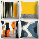Ljojo Modern Abstract Pillow Covers Set, 17.7"x17.7" - Black, White, Yellow, Orange