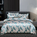 Ljojo Luxury Jacquard Bedding Set - European Style Satin Duvet Cover for Double Bed