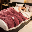 Ljojo 3-Layer Coral Fleece Winter Blanket - Warmth Quilt for Cozy Comfort