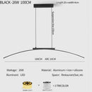 Ljojo Minimalist Curve Pendant Lamp - Adjustable Height LED Dining Light