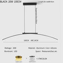 LED Pendant Lamp Minimalist Curve Hanging Light Adjustable Height for Kitchen Dining Room by Ljojo