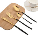 Ljojo 24Pcs Gold Stainless Steel Cutlery Set Dinnerware Flatware Silverware