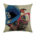Cute Dog Watercolor Linen Cushion Cover 45*45cm - Ljojo