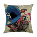 Cute Dog Watercolor Linen Cushion Cover 45*45cm - Ljojo