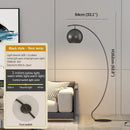 Ljojo Minimalist Fishing LED Floor Lamp in Black for Study Room Lighting