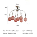 Nordic Pink Glass Ball LED Chandelier for Living Room by Ljojo