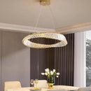 Ljojo Luxury Gold Crystal Pendant Lamp - Dimmable LED Modern Living Room Light