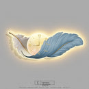 LED Wall Lamp Feather Creative Clock High-end Feeling Bedroom Bedside Ljojo