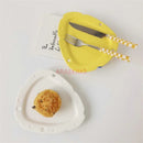 Ljojo Matte Cheese Plate - Pure White Ceramic, Cute Breakfast Bread Plate