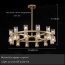 Ljojo Luxury Gold Chandeliers for Living Room in America with Glass Crystals and LED Lighting