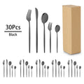 Ljojo 30-Piece Golden Stainless Steel Cutlery Set - Elegant Tableware Collection