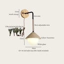Ljojo LED Wall Sconce Lamp, Nordic Modern Design, Adjustable Yellow Travertine Light for Living Room
