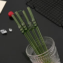 Glass Straw Set for Milk Tea Juice Cocktail, Ljojo Kitchen Bar Accessories