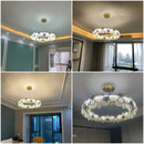 Gold Crystal Chandelier Ring Pendant LED Lamp for Luxe Living Room by Ljojo
