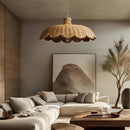 Japanese Flower Shaped Wicker LED Hanging Lamps for Stylish Home Decor by Ljojo