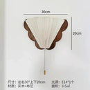 French Design Retro LED Wall Lamp Solid Wood Fabric Art Decor Bedroom Living Room Ljojo