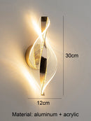 Ljojo LED Wall Sconce: Modern Design, Lustre Interior Lights, Gold/Black, Bedroom Mood Light