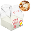 Ljojo 380ml Kawaii Milk Carton Glass Cup Strawberry Peach Theme