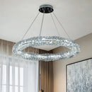 Ljojo Luxury Dimmable Crystal Pendant Lights: Modern Remote Control LED Luminarias