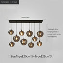 Modern Smoky Gray Glass Chandelier for Dining Kitchen Living Room Ljojo Nordic Pendant Light