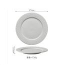 Ljojo Matte Ceramic Steak Plate Dessert Pasta Serving Dish Circular Flat Tableware