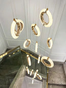 Ljojo Luxury Crystal Round LED Chandelier Gold Ceiling Lamp