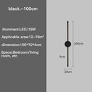 LED Black I-Shaped Wall Lamp Modern Long Light | Ljojo Home Decor Lighting
