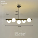 Ljojo Modern White Glass Pendant Chandelier LED Lighting Fixture Home Decor Bedroom Kitchen Island