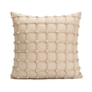Chenille Embroidered Cushion Cover 18"x18" for Living Room Sofa, Ljojo Beige Pillowcase