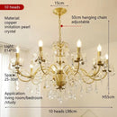 French Crystal Pearl Chandelier Luxurious Brass Pendant Light by Ljojo