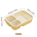Ljojo 3-Compartment Lunch Box for Kids, Leak-proof Bento Box, Microwave Safe