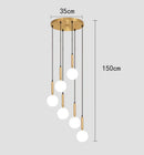 Ljojo LED Ring Stairs Pendant Light Chandelier for Living Room Dining Room Lighting