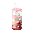 Ljojo 16oz Cherry Bow Plastic Cup with Straw Lid - Holiday Drinkware Gift